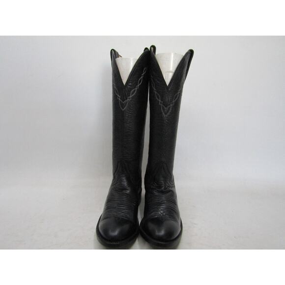 Honcho Womens Size 6 B Black Leather Elk Cowboy Western Boots - Picture 5 of 10